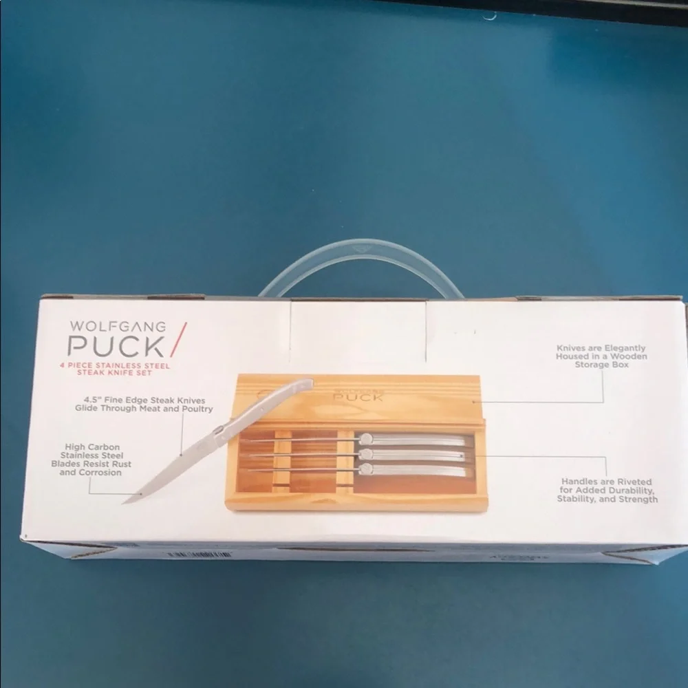 Wolfgang Puck 4-Piece Stainless Steel Steak Knife Set - Silver